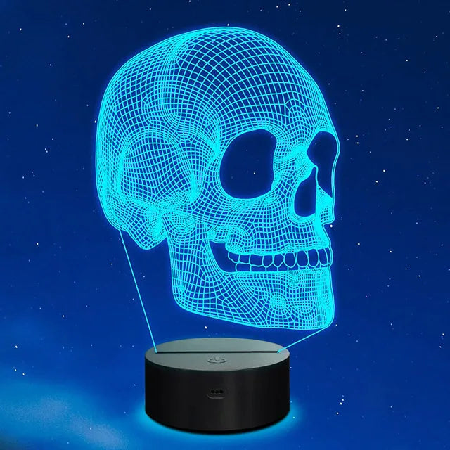 Lampe de Chevet Squelette Illusion 3D - lampechevetdesign.com