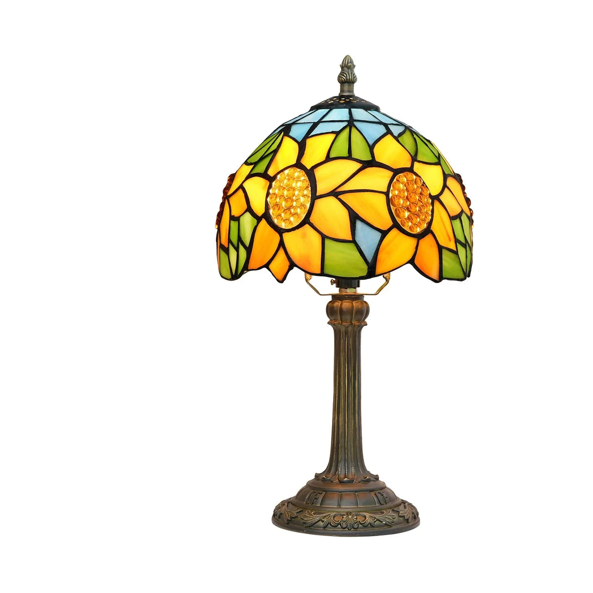 Lampe de chevet Tiffany en Verre Vitrail avec Motif - lampechevetdesign.com