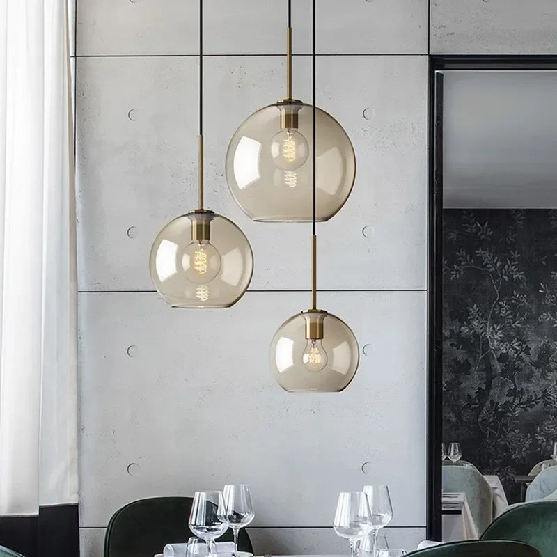 Lampe de Chevet Suspendue en Verre Nordique - lampechevetdesign.com