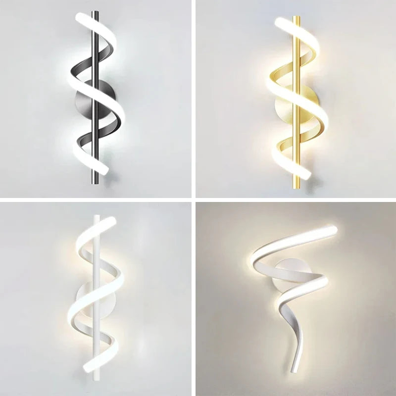 Lampe de chevet Murale Spirale LED Luxueuse - lampechevetdesign.com