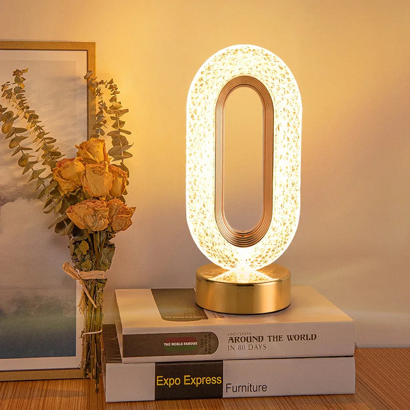 Crystal LED Table Lamp Stepless Dimming USB Charging Touch Switch Remote Control Bedside Light Living Room Decoration Desk Lamp - lampechevetdesign.com