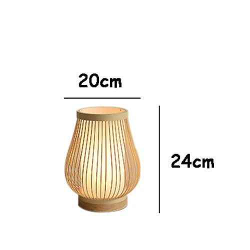 Lampe de Chevet Japonaise Zen en Bambou - lampechevetdesign.com
