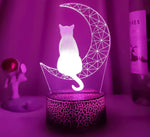 Lampe de chevet 3D Tactile Chat - lampechevetdesign.com