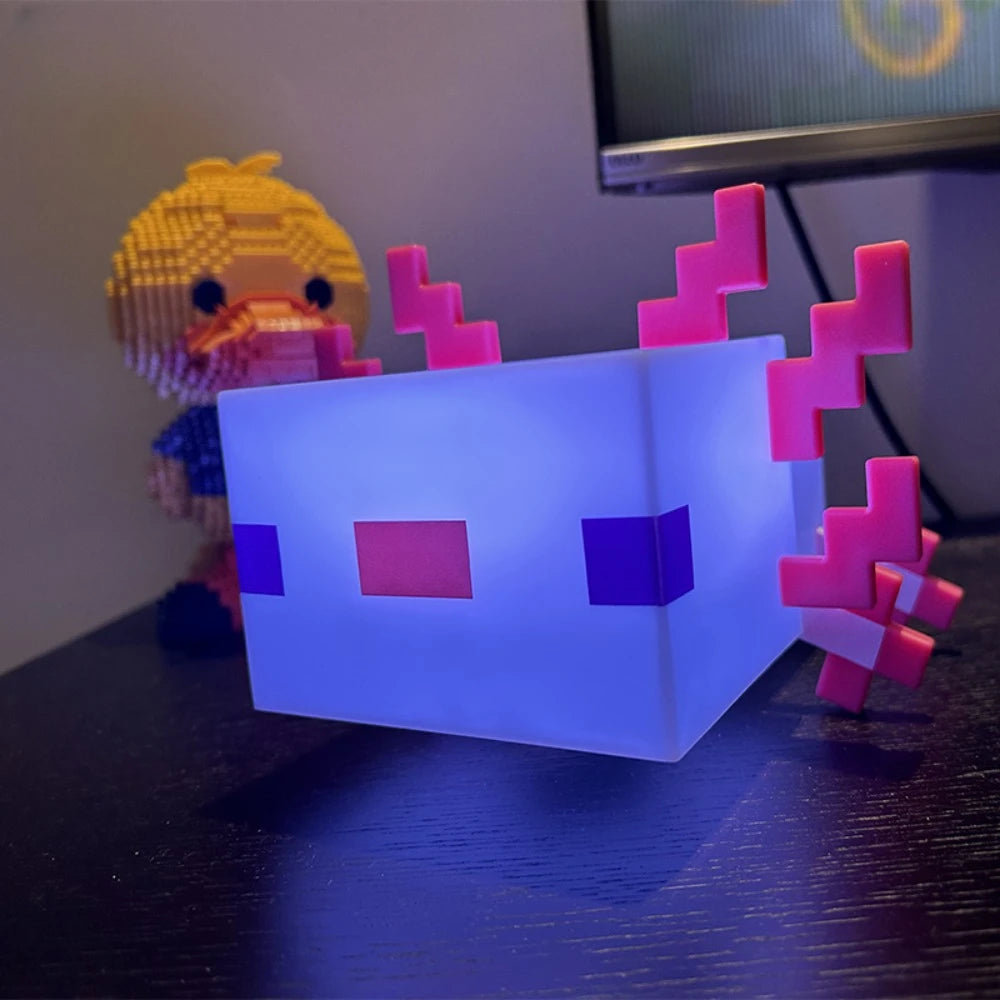 Lampe de Chevet Minecraft Axolotl pour Enfant