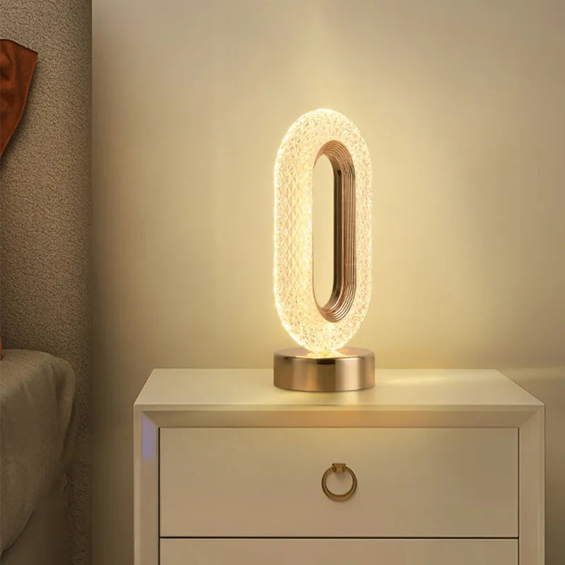 Crystal LED Table Lamp Stepless Dimming USB Charging Touch Switch Remote Control Bedside Light Living Room Decoration Desk Lamp - lampechevetdesign.com