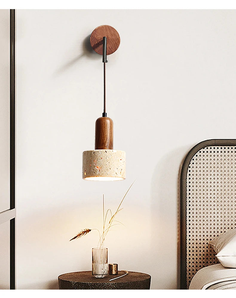 Lampe de chevet Murale Ajustable en Marbre Travertin - lampechevetdesign.com