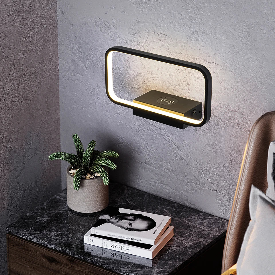 Lampe de chevet Murale Moderne Tactile avec Chargeur de Téléphone - lampechevetdesign.com