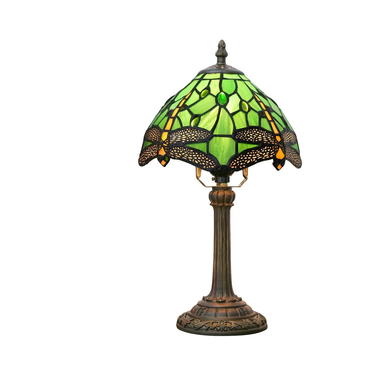 Lampe de chevet Tiffany en Verre Vitrail avec Motif - lampechevetdesign.com