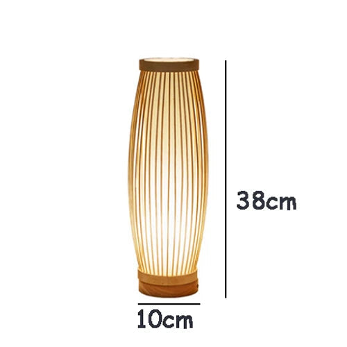 Lampe de Chevet Japonaise Zen en Bambou - lampechevetdesign.com