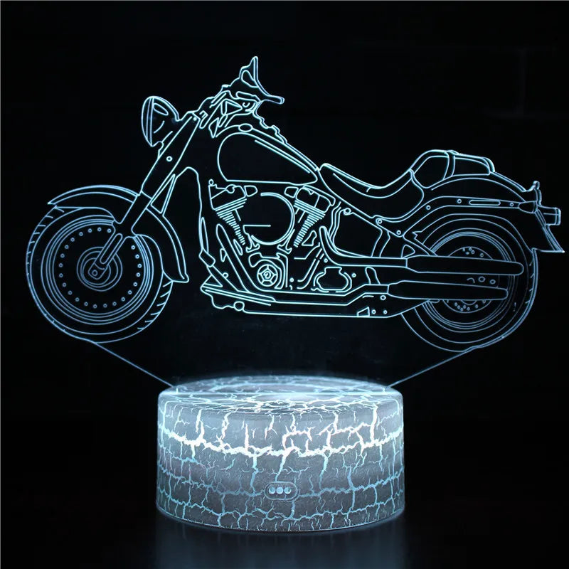 Lampe de chevet 3D Tactile Moto - lampechevetdesign.com