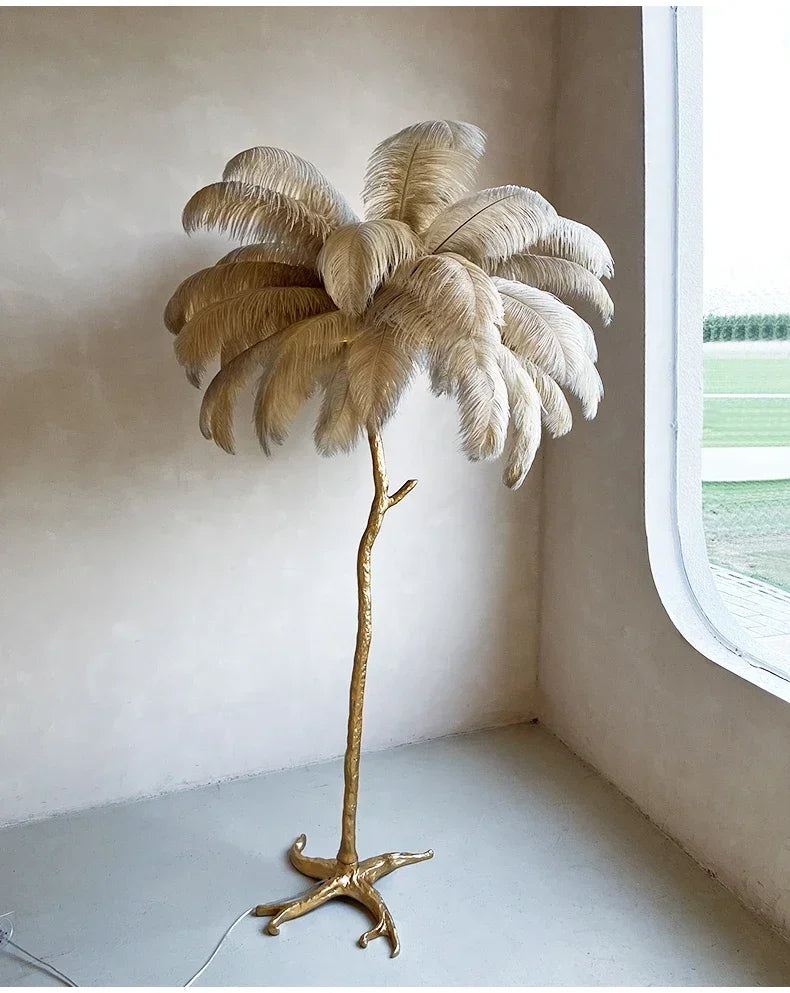 Lampe de Chevet à Plume sur Pied - lampechevetdesign.com