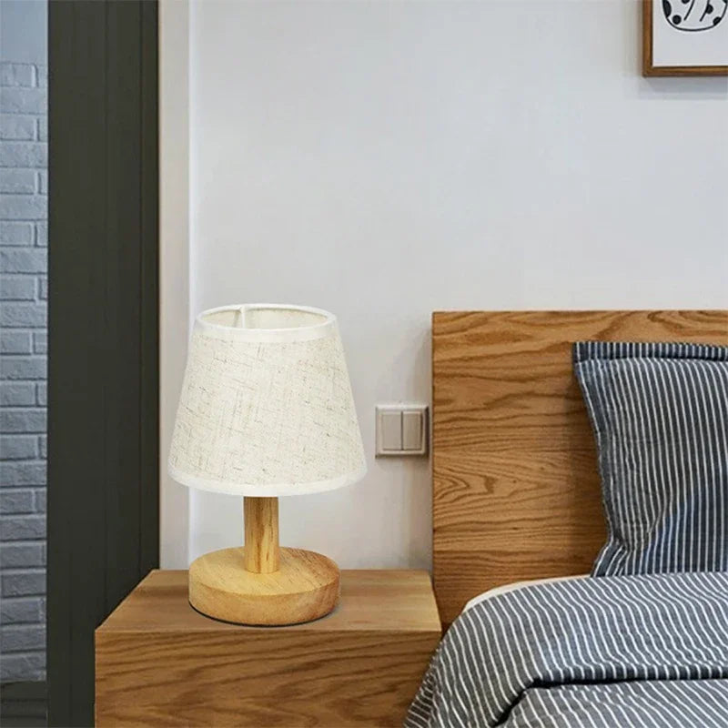 Lampe De Chevet Style Japonais Rétro En Bois - lampechevetdesign.com