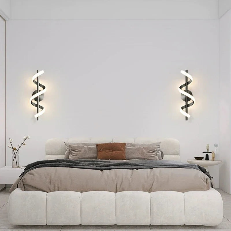 Lampe de chevet Murale Spirale LED Luxueuse - lampechevetdesign.com