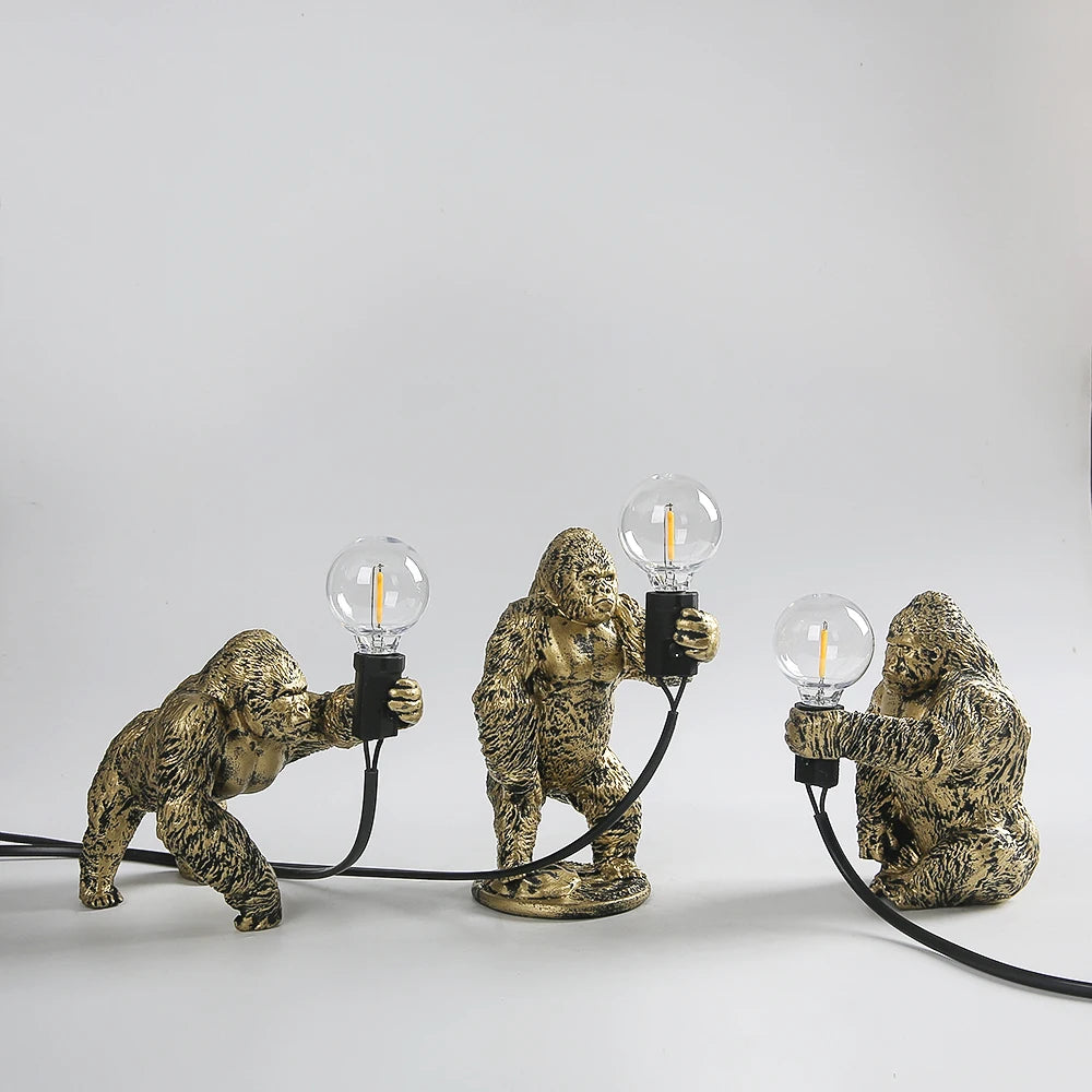 Lampe de Chevet Gorille en Résine - lampechevetdesign.com