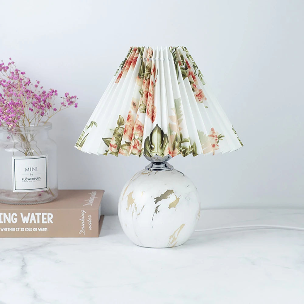 Lampe de Chevet Vintage Plissé en Céramique - lampechevetdesign.com