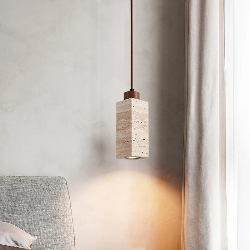 Lampe de Chevet en Marbre Travertin Nordique - lampechevetdesign.com