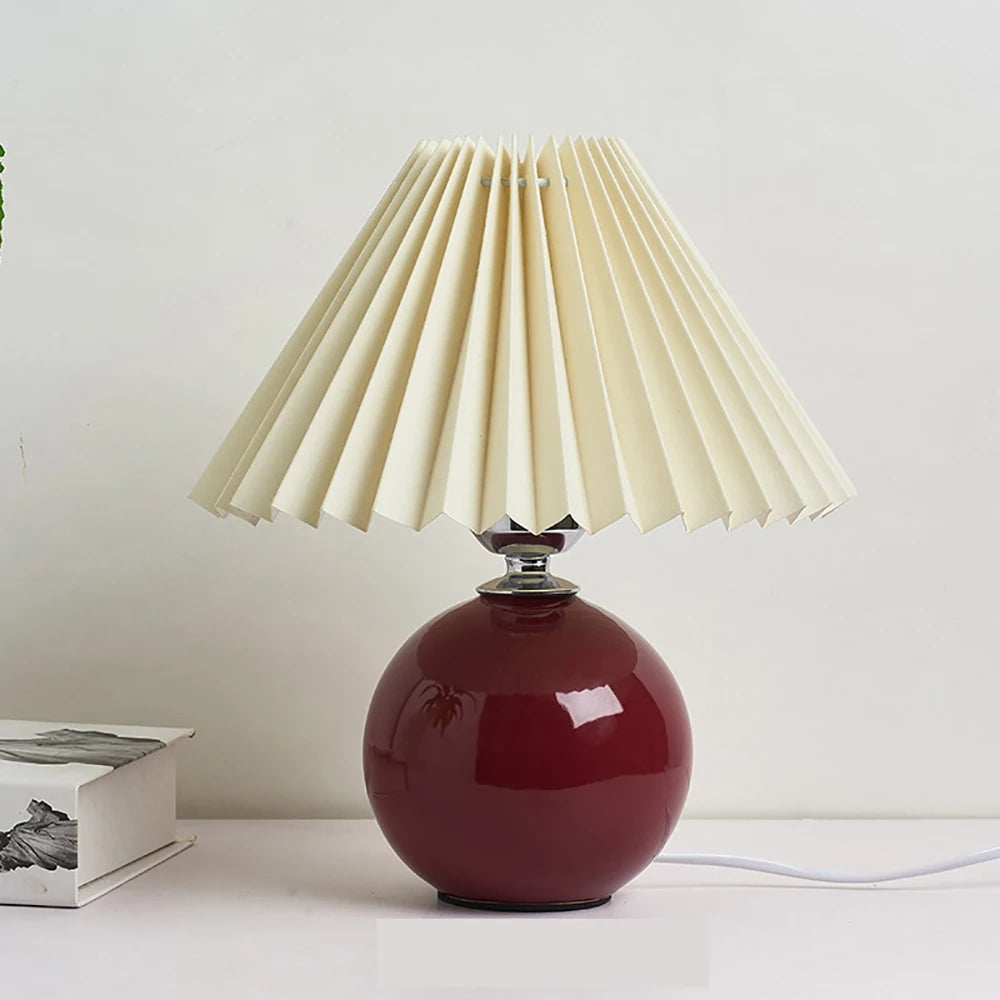 Lampe de Chevet Vintage Plissé en Céramique - lampechevetdesign.com
