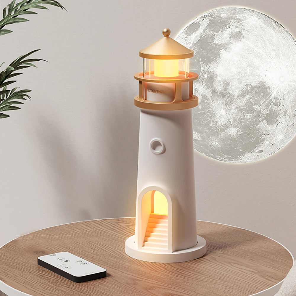 Lampe de Chevet Phare Lune Projection Bluetooth - lampechevetdesign.com