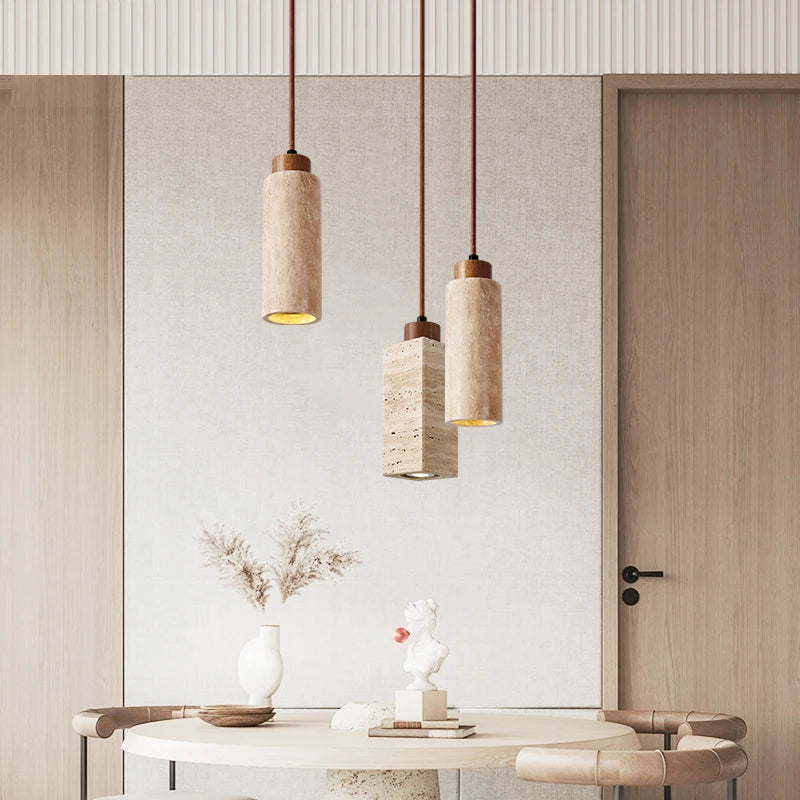 Lampe de Chevet en Marbre Travertin Nordique - lampechevetdesign.com