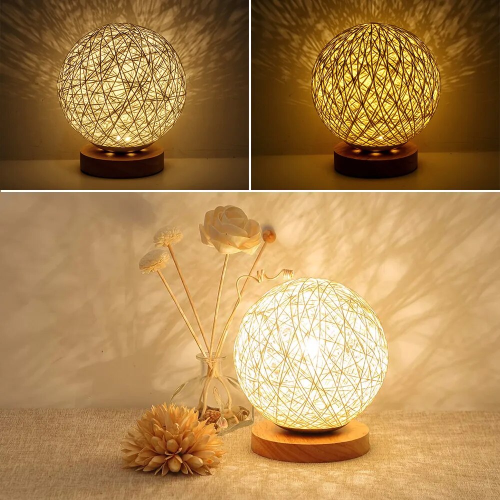 Lampe de chevet Rotin Lune - lampechevetdesign.com
