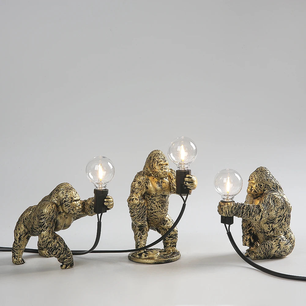 Lampe de Chevet Gorille en Résine - lampechevetdesign.com