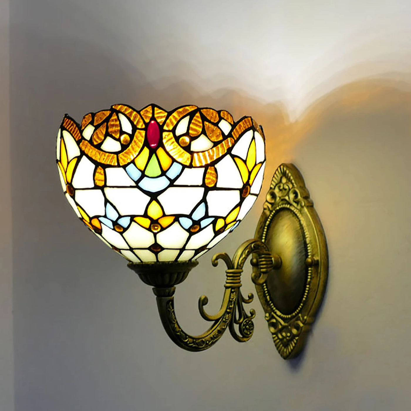 Lampe de chevet Murale Tiffany en Verre Teinté