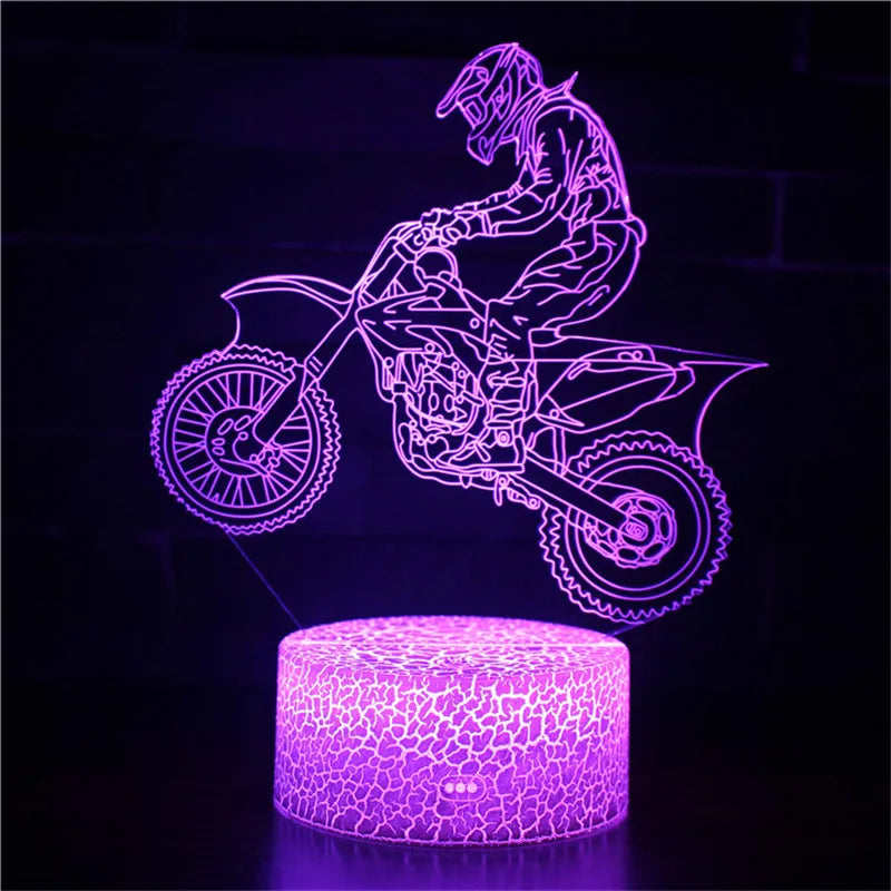 Lampe de chevet 3D Tactile Moto - lampechevetdesign.com