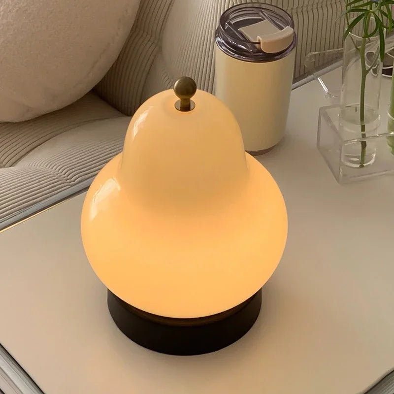 Lampe de Chevet en Verre Forme Poire Tactile 3 Modes - lampechevetdesign.com