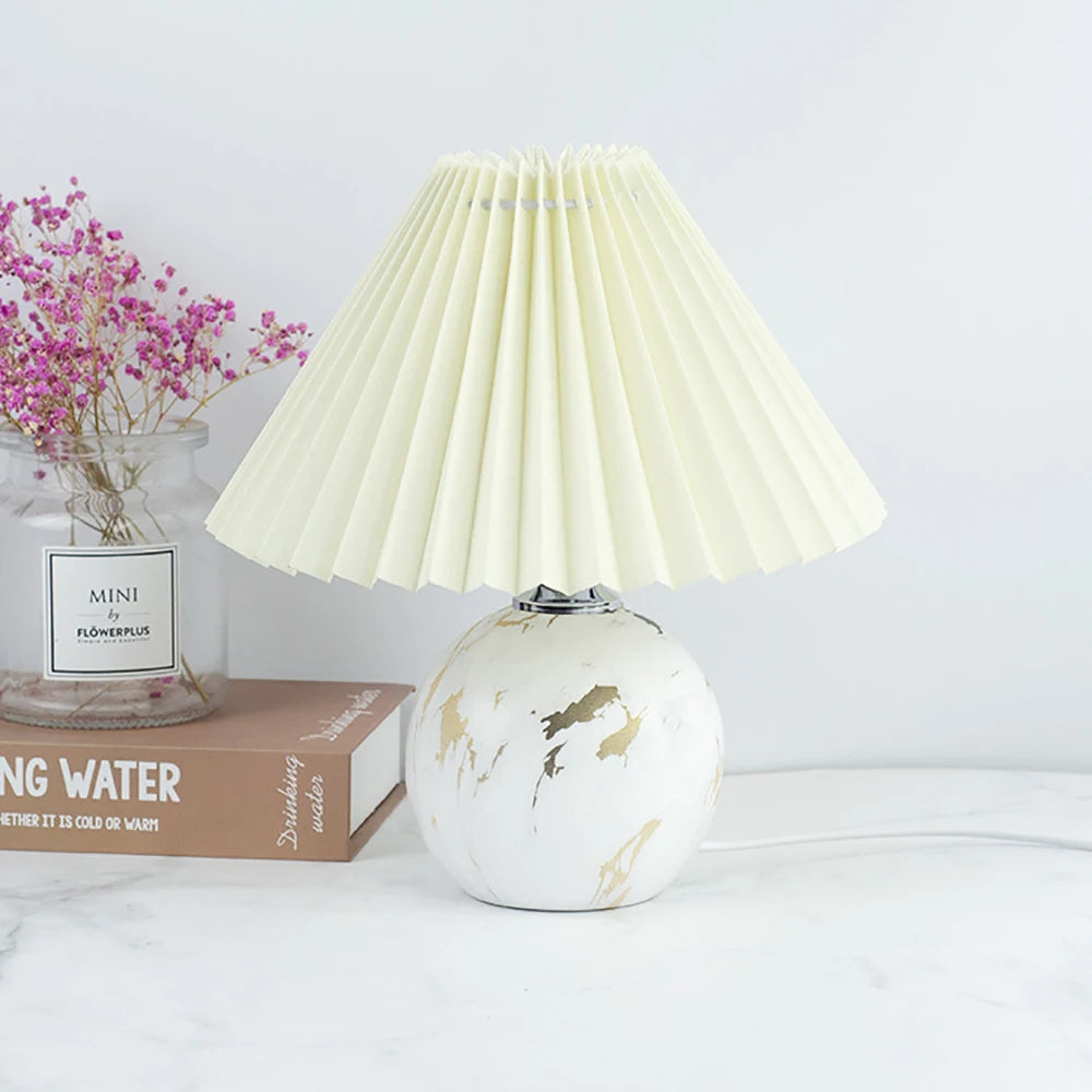 Lampe de Chevet Vintage Plissé en Céramique - lampechevetdesign.com