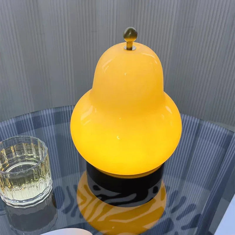 Lampe de Chevet en Verre Forme Poire Tactile 3 Modes - lampechevetdesign.com