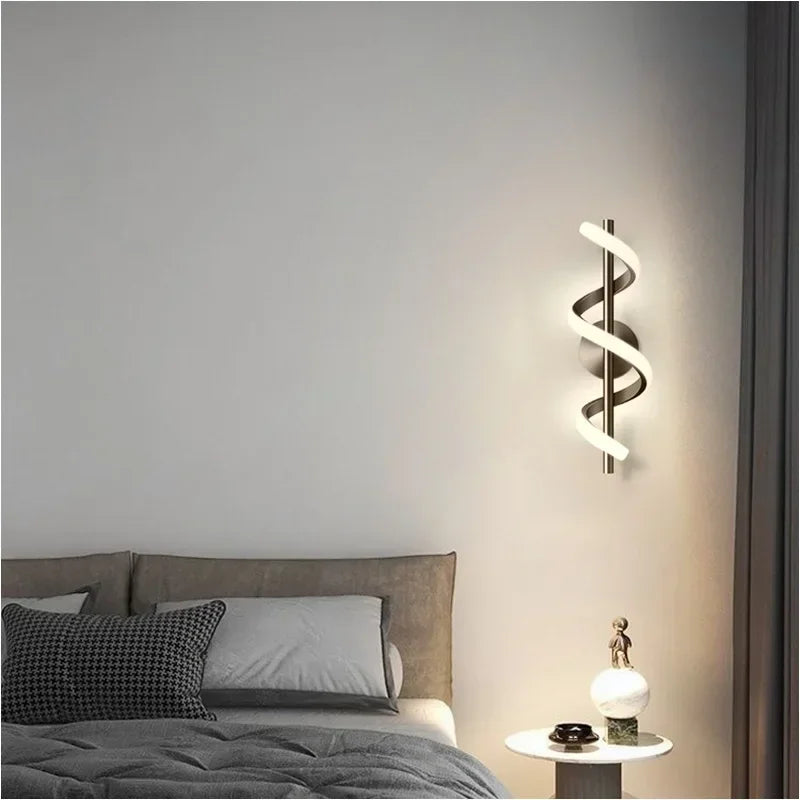 Lampe de chevet Murale Spirale LED Luxueuse - lampechevetdesign.com