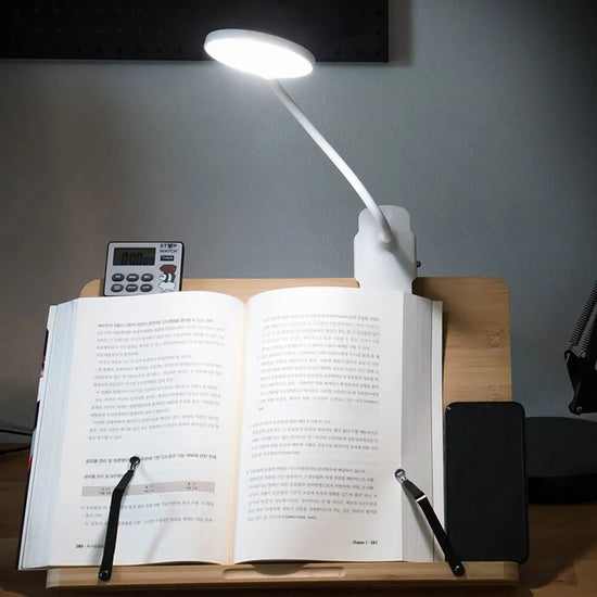 Lampe de bureau à pince blanche