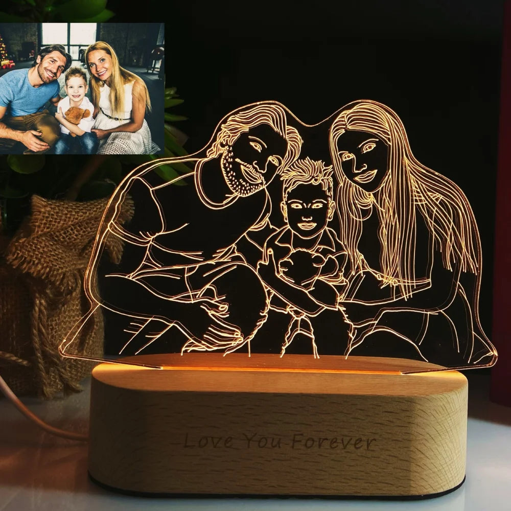 Lampe de Chevet 3D Personnalisée avec Photo - lampechevetdesign.com