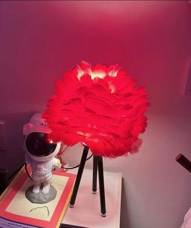 Lampe de chevet Plumes Douce - lampechevetdesign.com