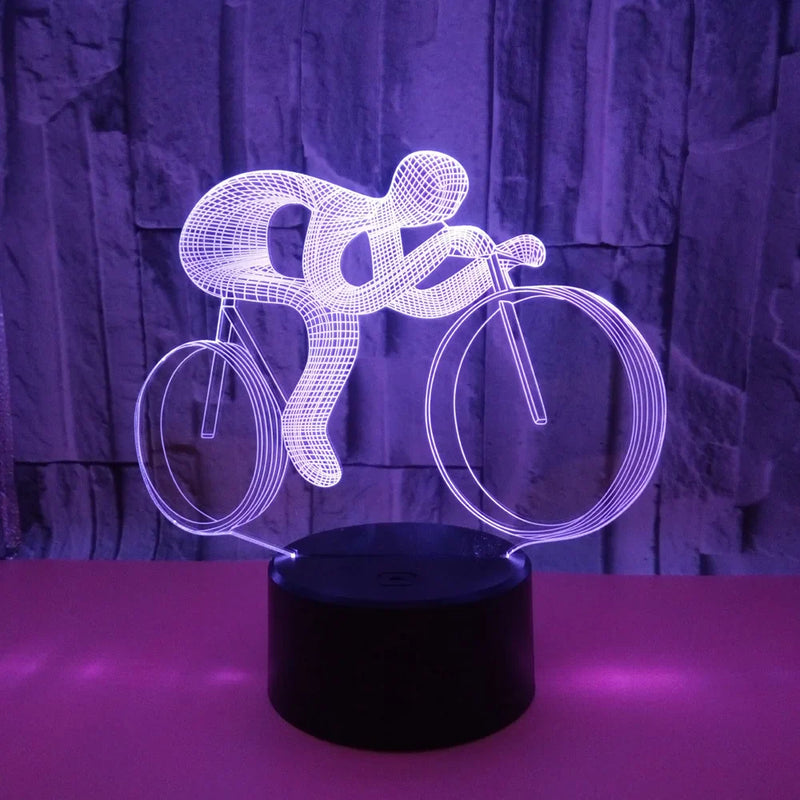 Lampe de chevet 3D Tactile Vélo - lampechevetdesign.com