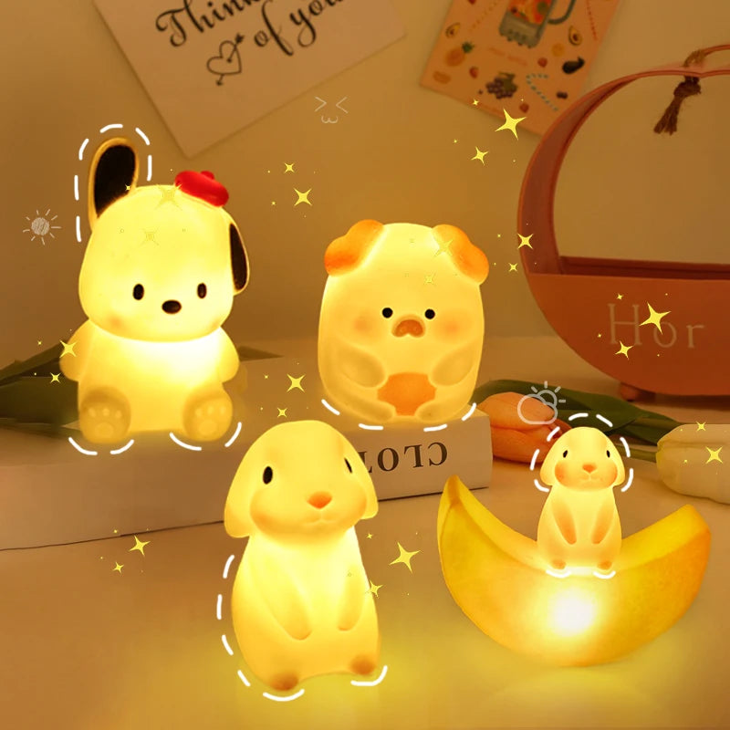 Silica Gel Night Light Bedroom Decor Lights Button Battery Powered Moonlight Cartoon Animal Lamps Children Gift Decorative Lamp - lampechevetdesign.com