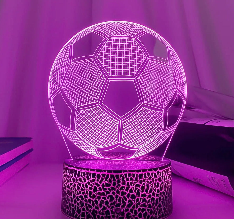 Lampe 3D LED Ballon De Rugby – Veilleuse Multicolore Avec Télécommande