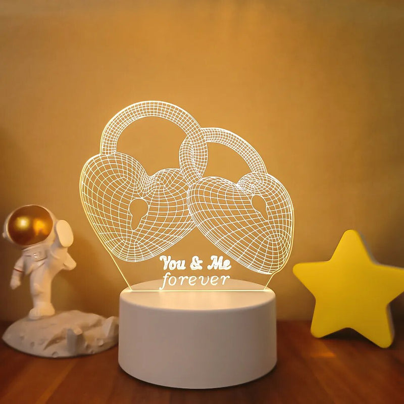 Lampe de chevet 3D Love - lampechevetdesign.com