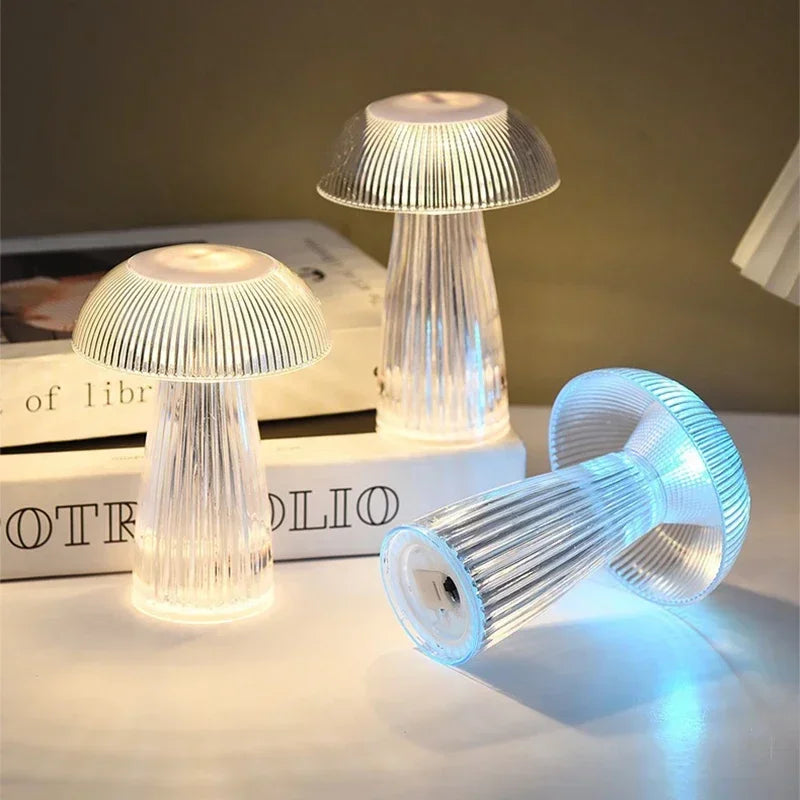 Lampe De Chevet Veilleuse Champignon Transparente - lampechevetdesign.com
