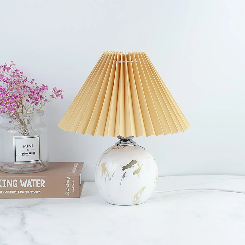 Lampe de Chevet Vintage Plissé en Céramique - lampechevetdesign.com