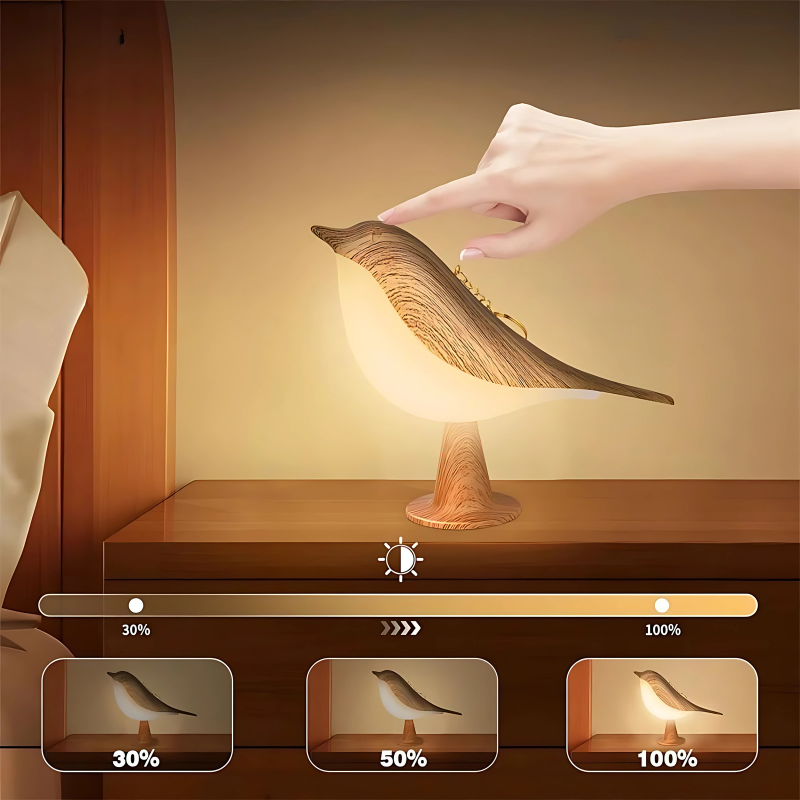 Lampe de Chevet Tactile en Forme d’Oiseau - lampechevetdesign.com