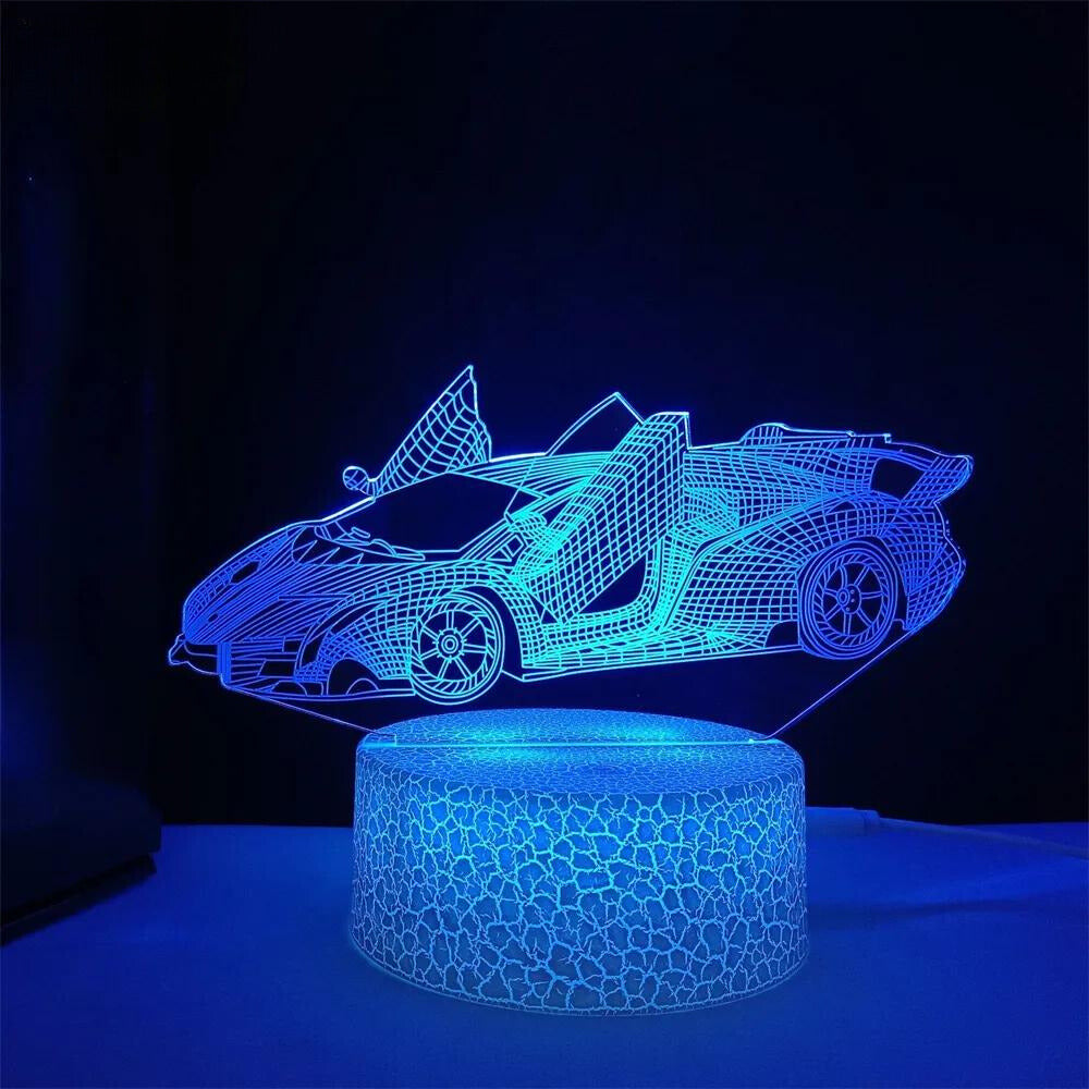 Lampe de chevet 3D Voiture de luxe - lampechevetdesign.com